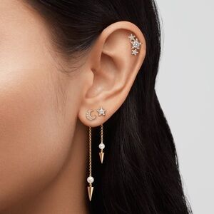 Maria Tash Diamond Moon Stud earring